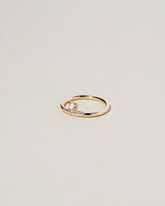  Stacked Ring - White Diamond on light color background.