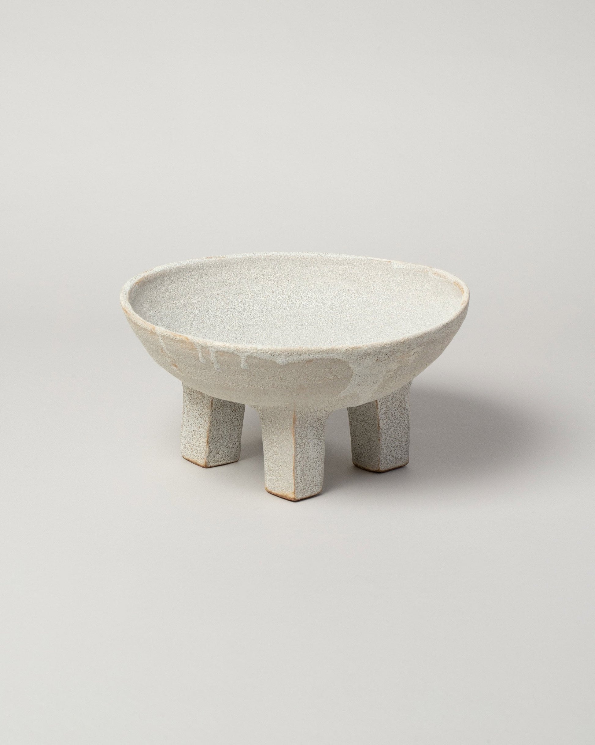  Nur Ceramics Volcanic White Ritual Bowl on light color background.