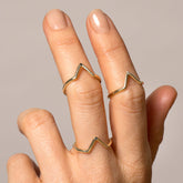 product_details::Triangle Band - Single Stone on model.