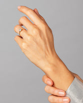 Grand White Diamond Barragán Ring on model.