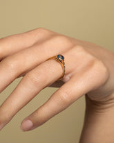 Calatrava Ring - Blue Sapphire on model.