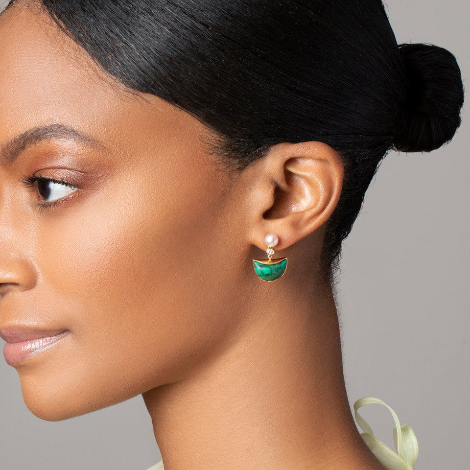 product_details::Guidance Earrings on model.