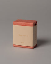 Saipua Rosewood Soap on light color background.