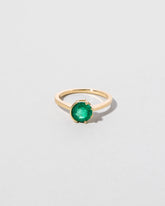  Sun & Moon Ring - Emerald on light color background.