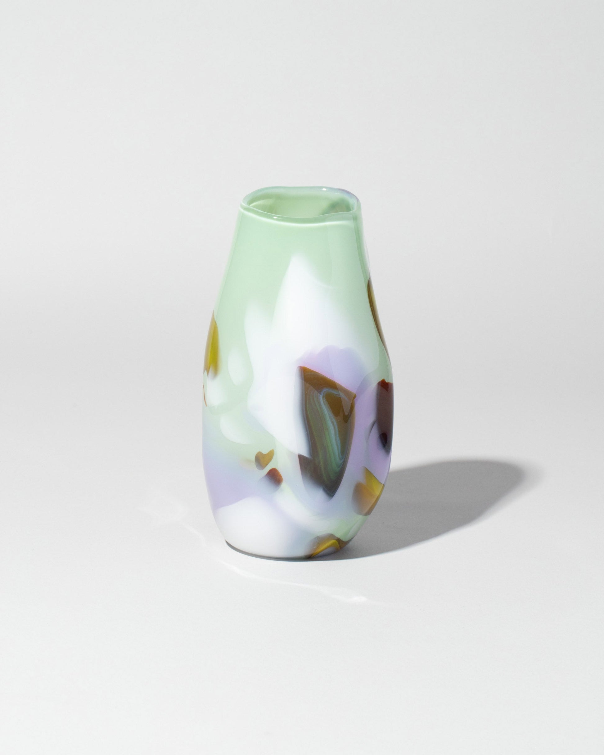 BaleFire Glass Medium Mint Epiphany Vase on light color background.