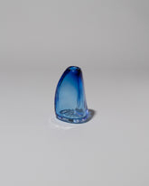 BaleFire Glass Small Egyptian Blue Suspension Vase on light color background.