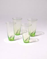 Group of Serax Frances Glasses by Ann Demeulemeester on light color background.