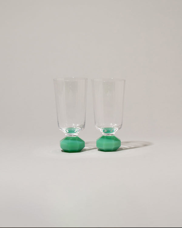 Reflections Copenhagen Mint Chelsea Glass Sets on light color background.