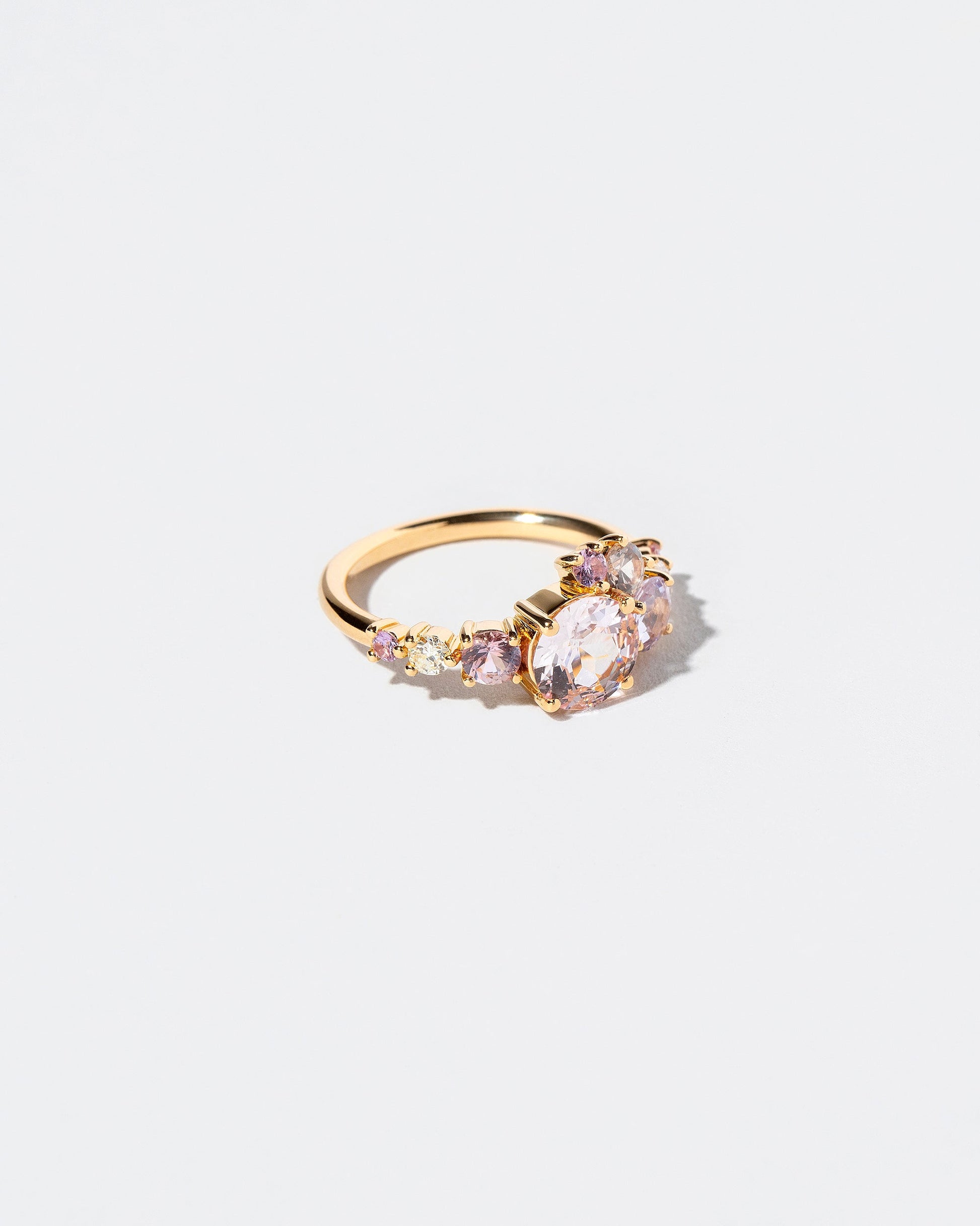  Super Luna Ring - Pink Sapphire on light color background.