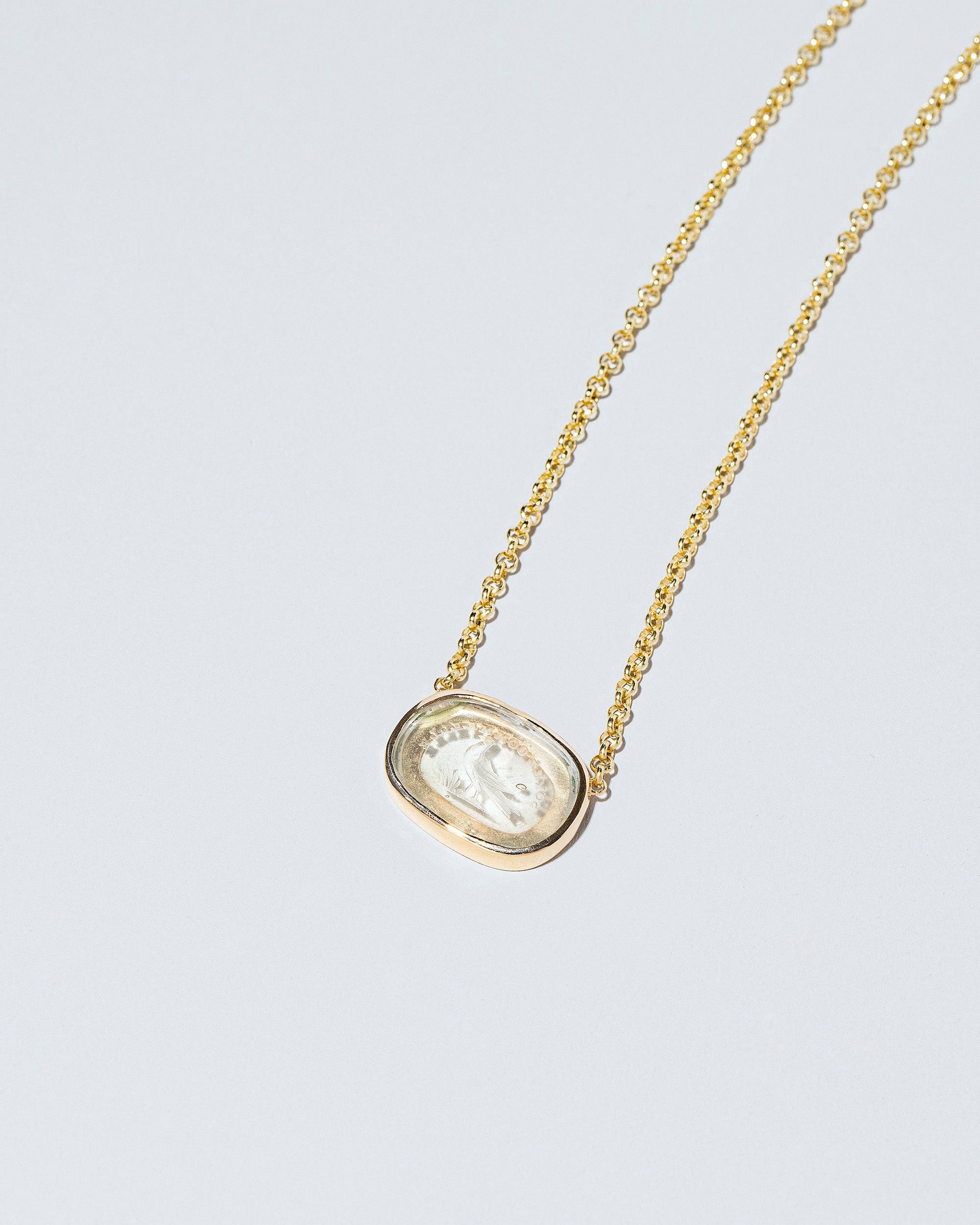  Grace Intaglio Seal Necklace on light color background.