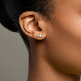 product_details::Teardrop Earrings on model.