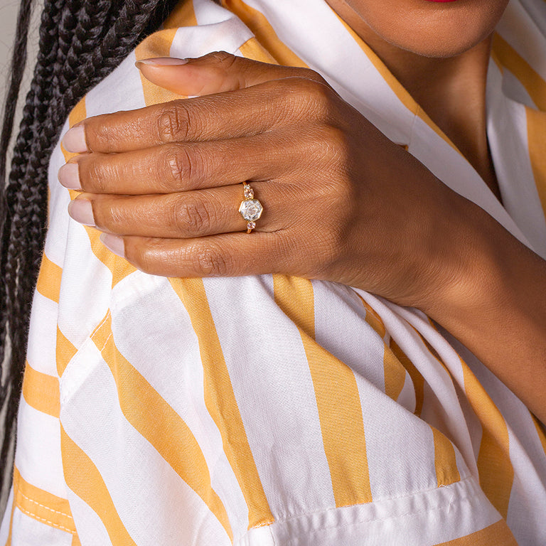 product_details::Theia Ring on model.
