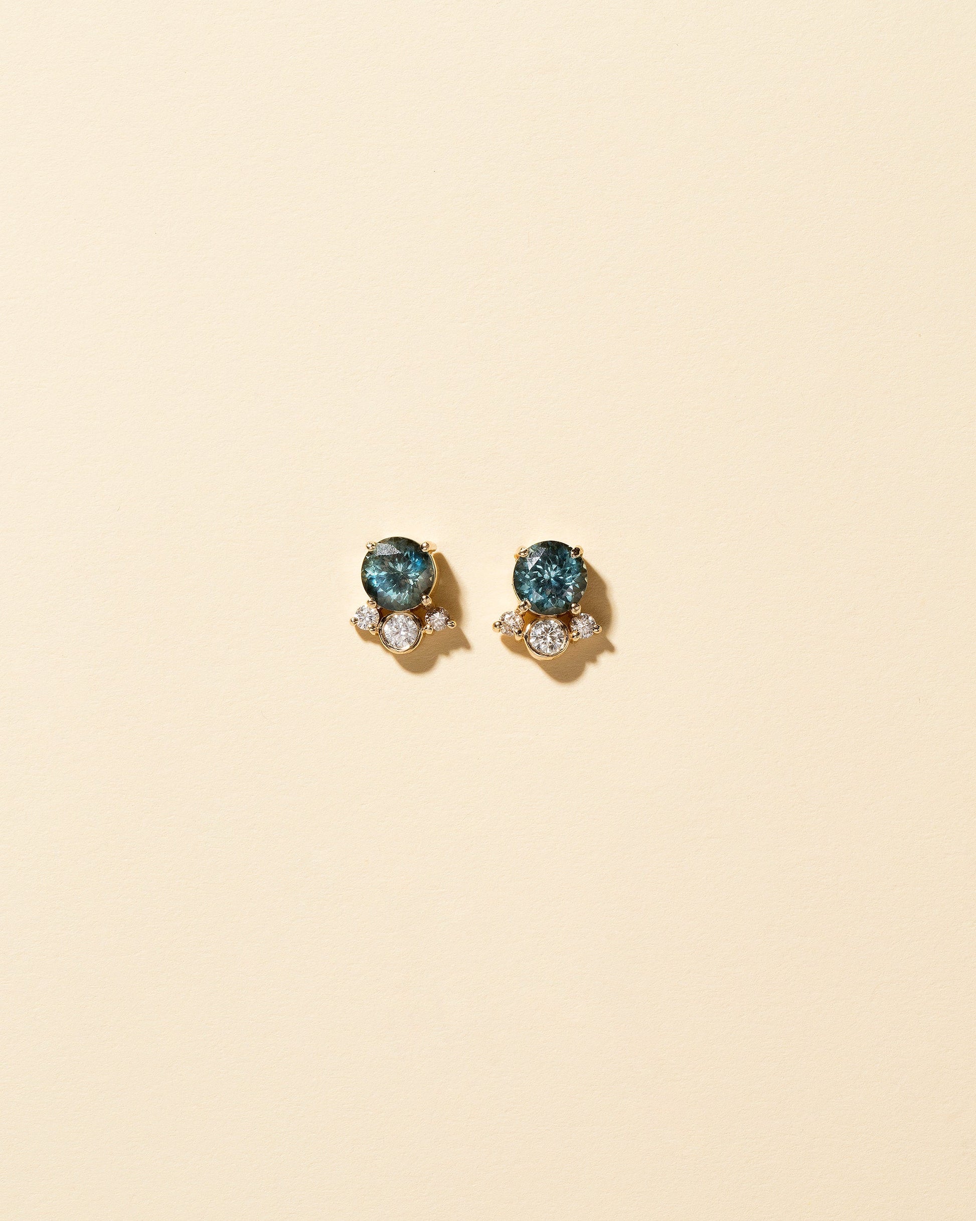 Vega Earrings - Blue Sapphire on light color background.